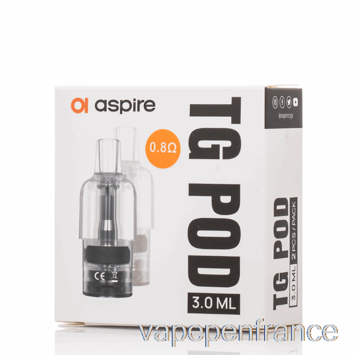 Aspire Tg Dosettes De Remplacement 0,8ohm Tg Pods Stylo Vape